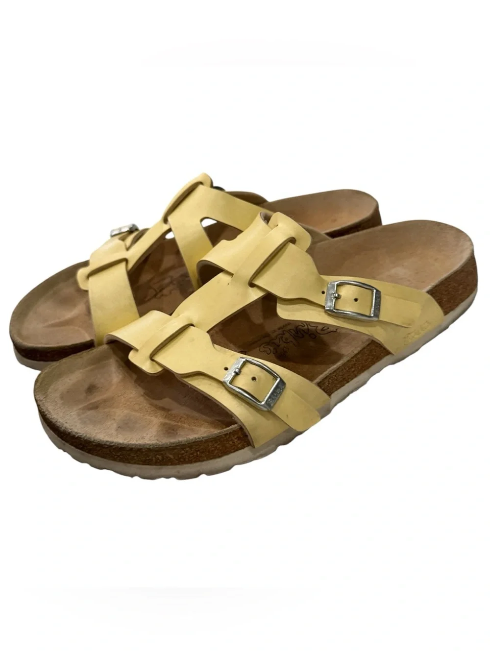 Birki's Birkenstock 230 yellow Arizona double buckle Size 9